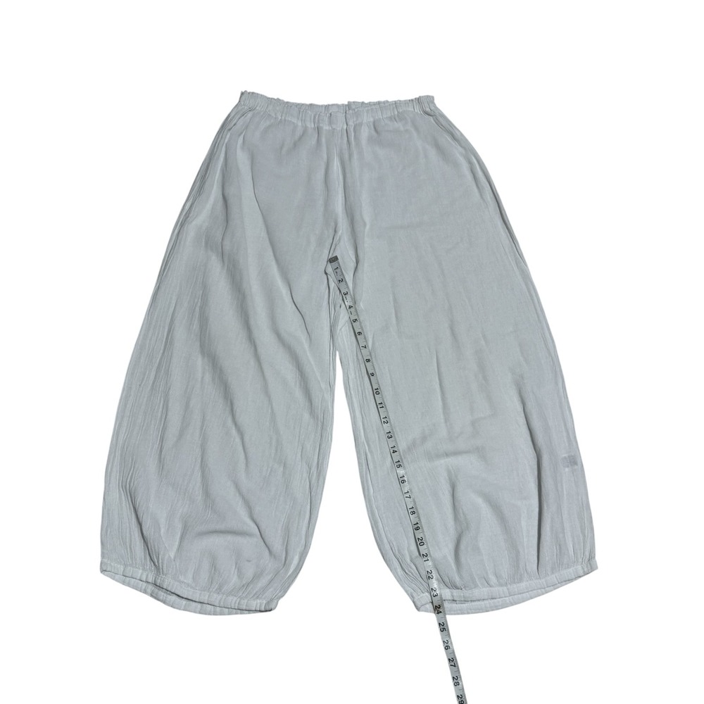 Oh My Gauze Cotton Gauze Pants  Lagenlook Balloon Wide Leg Elastic Waist Sz 3 - Picture 7 of 8